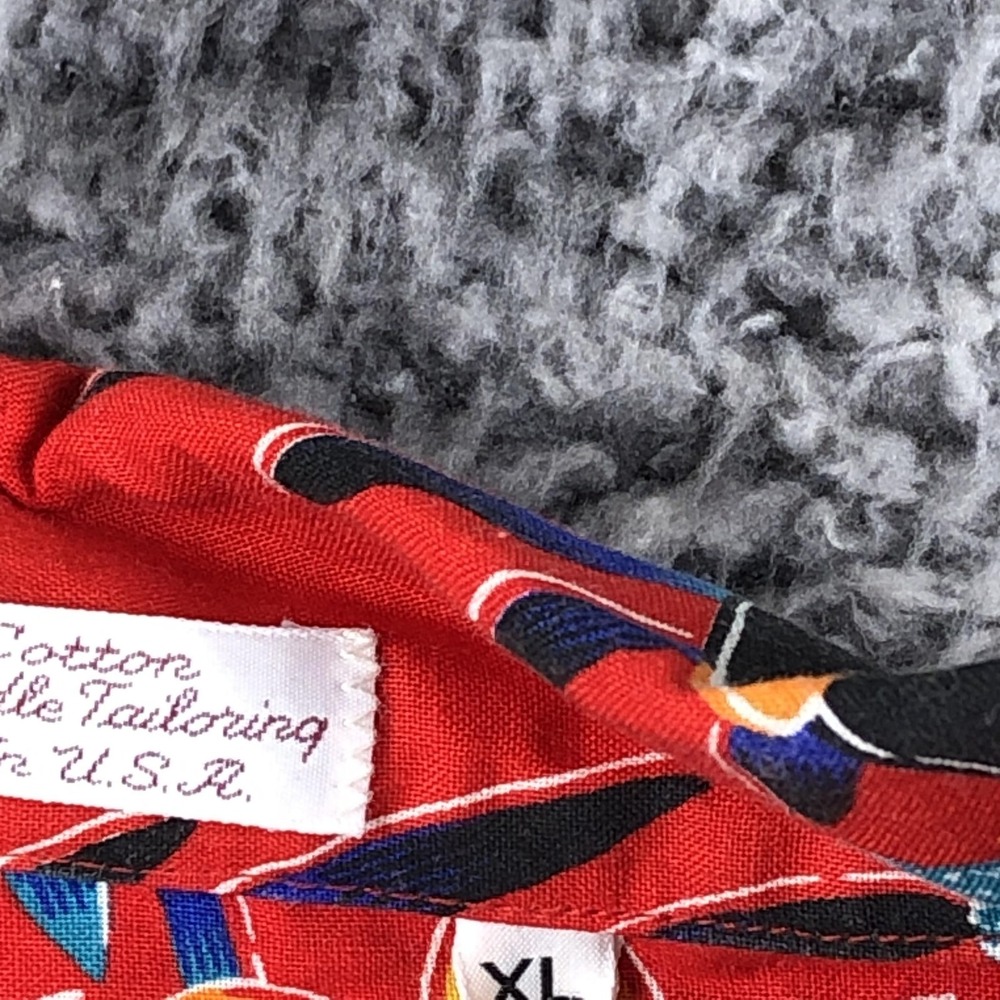 Vintage Carl Michaels Shirt Mens XL Red Parrot Hawaiian Short Sleeve Made‎ USA - Picture 4 of 9